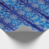 Papier Cadeau Beau Cool Grand Noël Blue Snowflake (Coin)