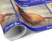 Papier Cadeau Beau Coq Pheasant (Coin rond)