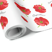 Papier Cadeau Beau coquelicot (Coin rond)