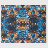 Papier Cadeau Beau cristal bleu et blanc (Plat)