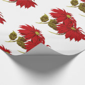 Papier Cadeau Beau dessin rouge de poinsettia (Coin)