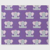 Papier Cadeau Beau éléphant imprimé (Plat)