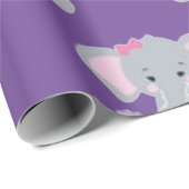 Papier Cadeau Beau éléphant imprimé (Coin rond)