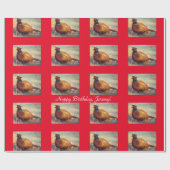 Papier Cadeau Beau faisan rouge (Plat)