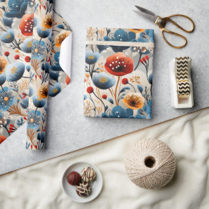 Papier Cadeau Beau Fleur sauvage