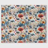 Papier Cadeau Beau Fleur sauvage (Plat)