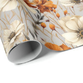 Papier Cadeau Beau Fleur sauvage (Coin rond)