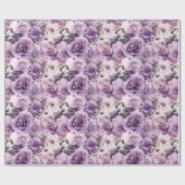 Papier Cadeau Beau Fleurs sauvages violets (Plat)