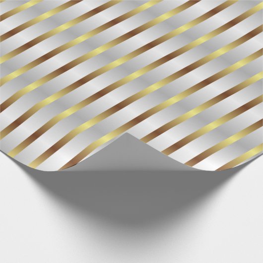 Papier Cadeau Beau Gris Blanc Et Or Gris Gris Gris Noël (Coin)