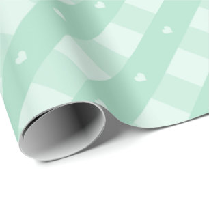 Papier Cadeau Beau guingan de vert de menthe de pays