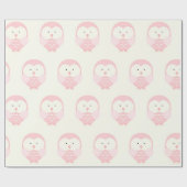 Papier Cadeau Beau hibou rose de bébé (Plat)