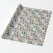 Papier Cadeau Beau hiver Animaux Motifs Noël (Déroulé)