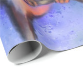 Papier Cadeau Beau Kingfisher Bird - Aquarelle Migned Art (Coin rond)