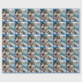 Papier Cadeau Beau loup en neige (Plat)