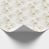 Papier Cadeau Beau Mariage blanc avec lettrage de script or (Coin)