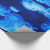 Papier Cadeau Beau motif bleu de méduses (Coin)