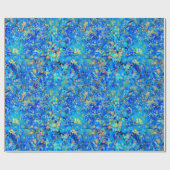 Papier Cadeau Beau motif bleu mer élégant (Plat)