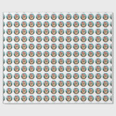 Papier Cadeau Beau Motif de Noël de Chien Poméranien (Plat)