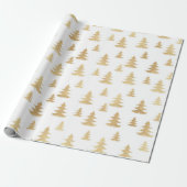 Papier Cadeau Beau Motif de Noël Or (Déroulé)