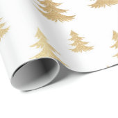 Papier Cadeau Beau Motif de Noël Or (Coin rond)