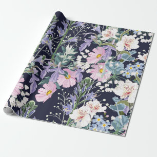 Papier Cadeau Beau motif de printemps transparent avec fleur sau