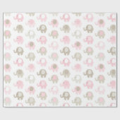 Papier Cadeau Beau motif d'éléphant de bébé (Plat)