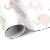 Papier Cadeau Beau motif d'éléphant de bébé (Coin rond)