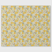 Papier Cadeau Beau motif floral brillant (Plat)