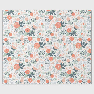 Papier Cadeau Beau motif floral Girly