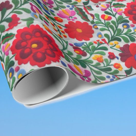 Papier Cadeau Beau Motif floral mexicain Wrappi