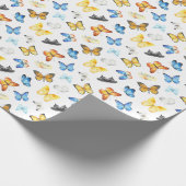 Papier Cadeau Beau Motif papillon avec nom Anniversaire (Coin)