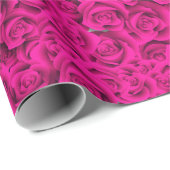 Papier Cadeau Beau Motif Rose (Coin rond)