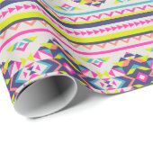 Papier Cadeau Beau Motif tendance Aztec inspiré (Coin rond)