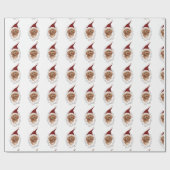 Papier Cadeau Beau Noël de peinture de chien de Labradoodle (Plat)