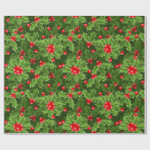 Papier Cadeau Beau Noël Holly (Plat)