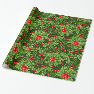 Papier Cadeau Beau Noël Holly
