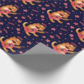 Papier Cadeau Beau Noël/Nouvel An Papier d'enveloppement de tigr (Coin)