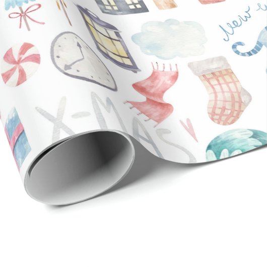 Papier Cadeau Beau Noël/Nouvel An Papier d'enveloppement de tigr (Coin rond)