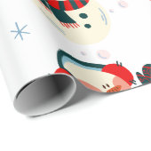 Papier Cadeau Beau Noël, Paysage hivernal (Coin rond)