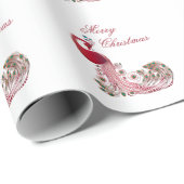 Papier Cadeau Beau Noël Peacock (Coin rond)