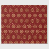 Papier Cadeau Beau Noël Rouge/Or (Plat)