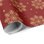Papier Cadeau Beau Noël Rouge/Or (Coin rond)