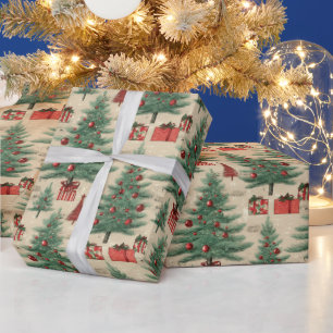 Papier Cadeau Beau Noël Vintage