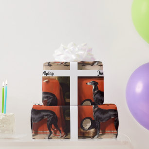 Papier Cadeau Beau noir & blanc Greyhound