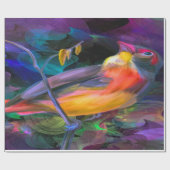 Papier Cadeau Beau Oiseau coloré (Plat)