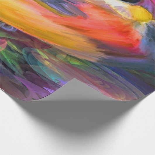 Papier Cadeau Beau Oiseau coloré (Coin)