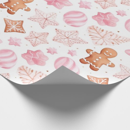 Papier Cadeau Beau pain d'épices aux fraises Noël (Coin)