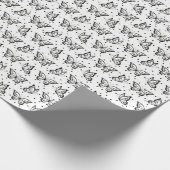Papier Cadeau Beau papier d'emballage noir blanc papillon (Coin)