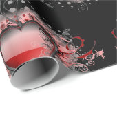 Papier Cadeau Beau papier d'enveloppement cardiaque (Coin rond)