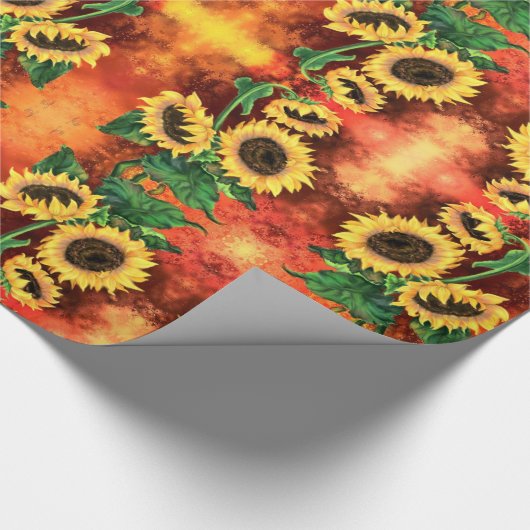 Papier Cadeau Beau papier d'enveloppement de tournesol (Coin)